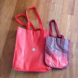 lululemon athletica Vibrant Red and Purple Tote‎ Set